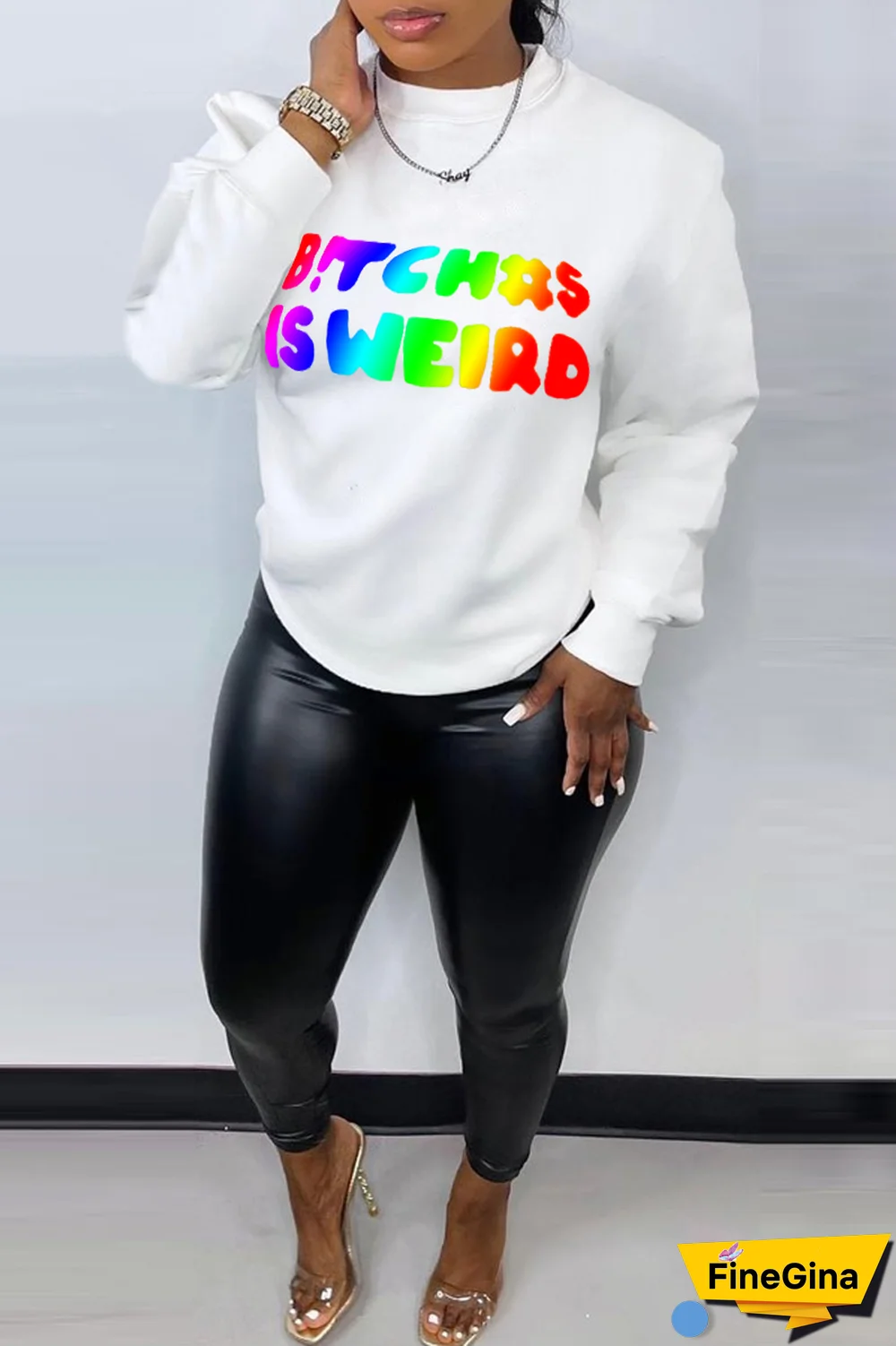 Yellow Street Vintage Print Patchwork Letter O Neck Tops