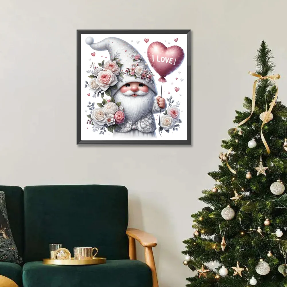Diamond Painting - Full Round Drill - Valentines Day Gnome(Canvas|30*30cm)