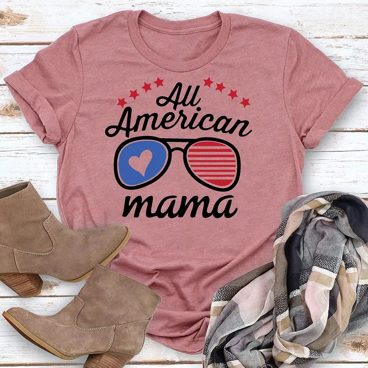 American MAMA Round Neck T-shirt-018161
