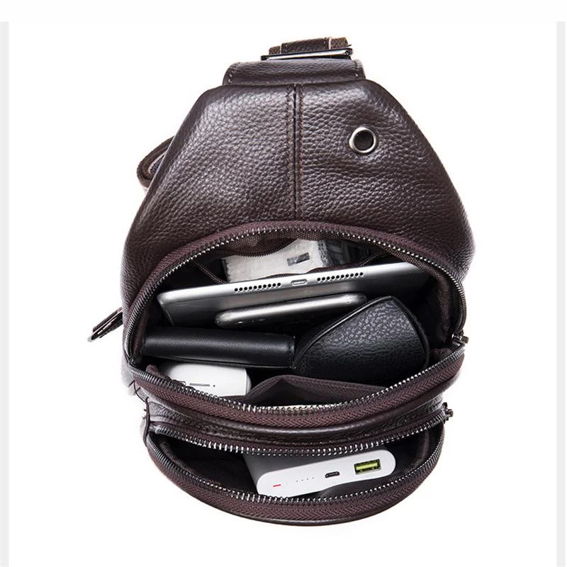 Soft Crorodile Leather Casual Comfy Chest Bags  With Large Capacity