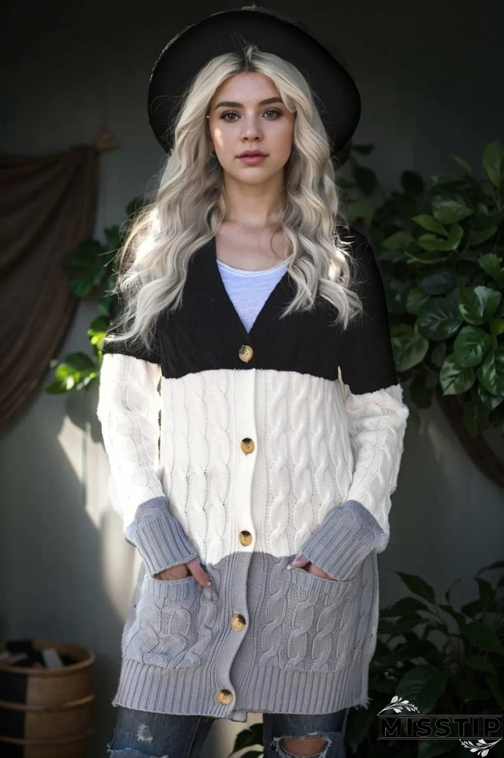 cozy cable knit button front long sleeve cardigan