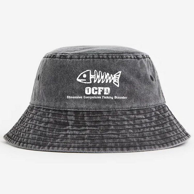 OCFD Obsassive Compulsive Fishing Disorder Funny Fishing Bucket Hat