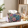 Flower Gem DIY PU Diamond Painting Tissue Box Kit Desktop Tissue Holder with Rhinestone Diamond Desk Decorative Tissue Box for Adults Desktop Storage Organizer