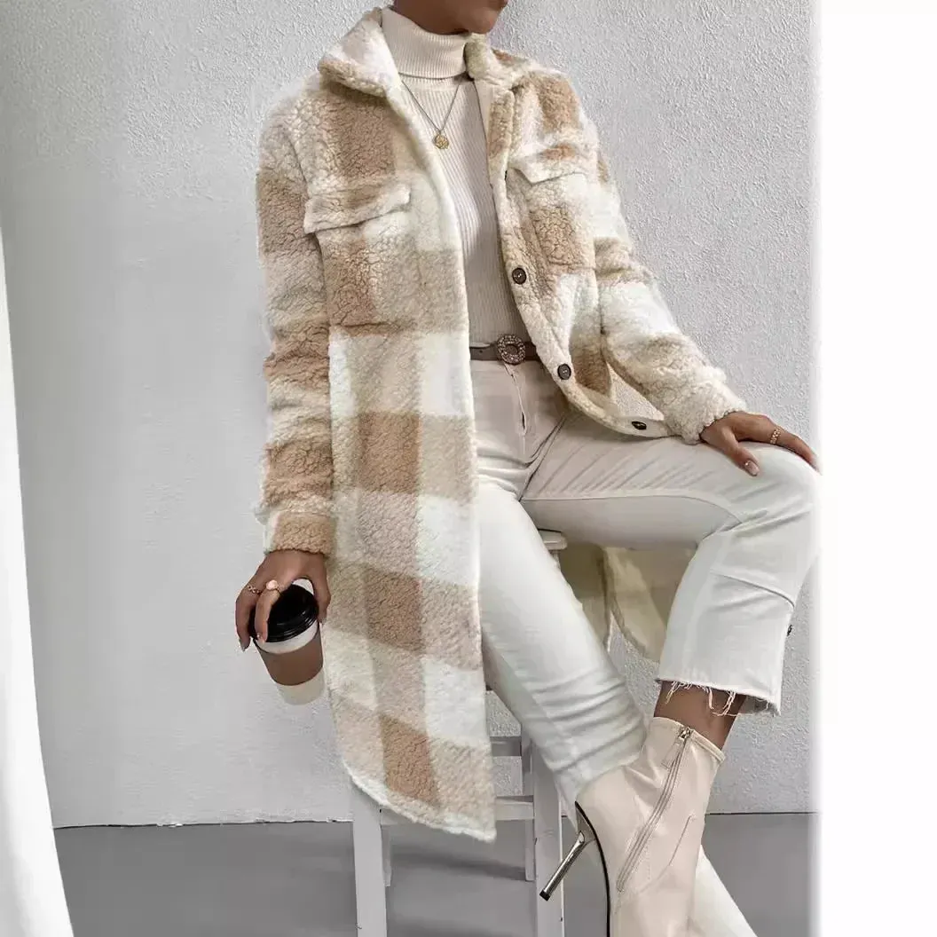 Women's Fleece Trench Coat &ndash; Open-Front Relaxed Layering Piece &ndash; view 2