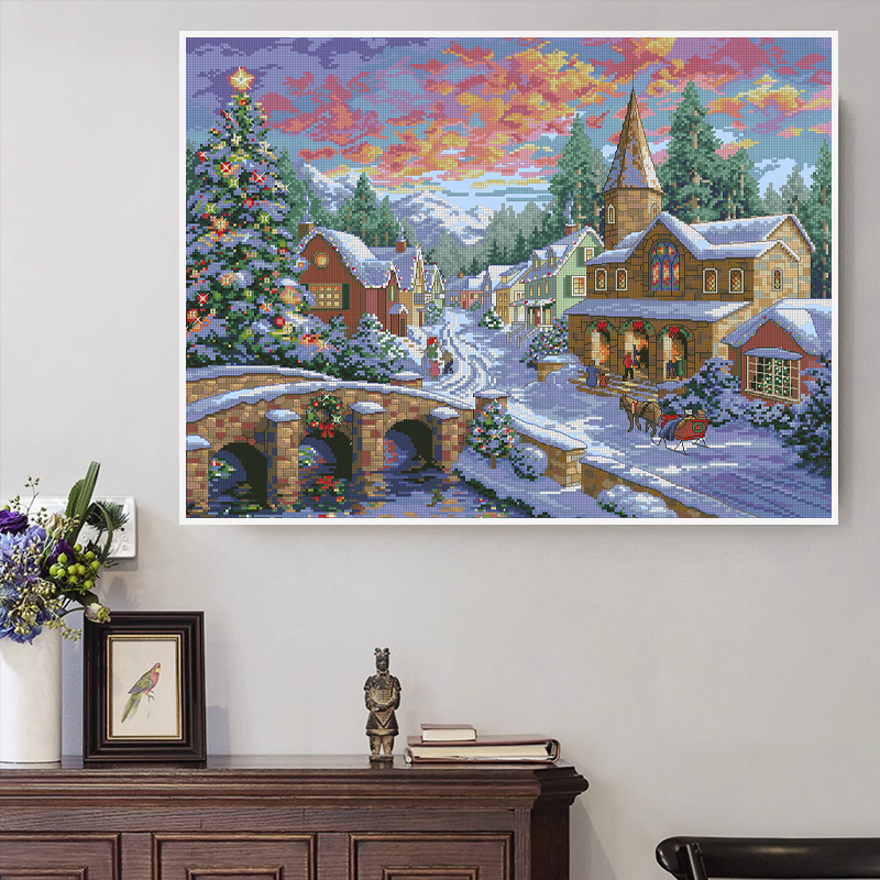 [ZZ3802-Christmas Holiday Village]  Painting Fairy Cross Stitch