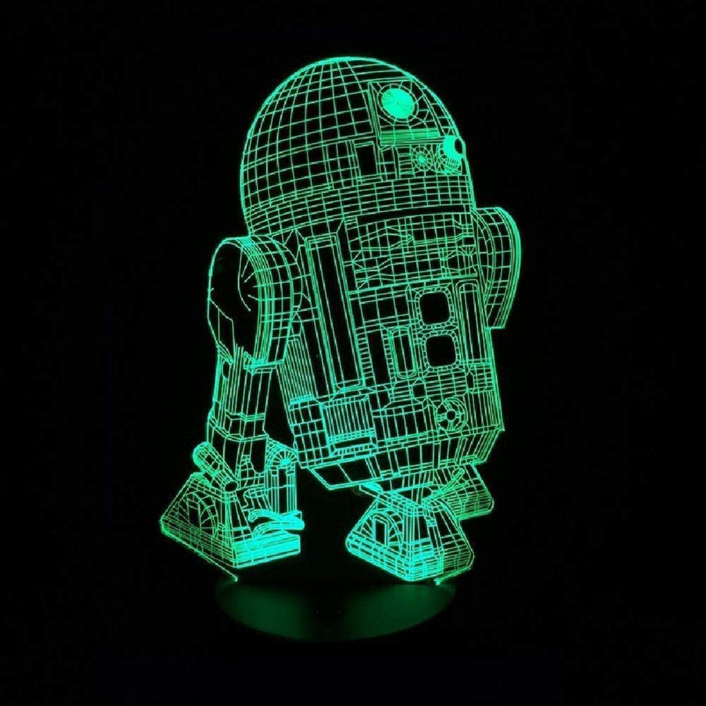 

3D LED Night Light Colorful Robort Model Touch Remote Table Lamp Room Decor, 501 Original