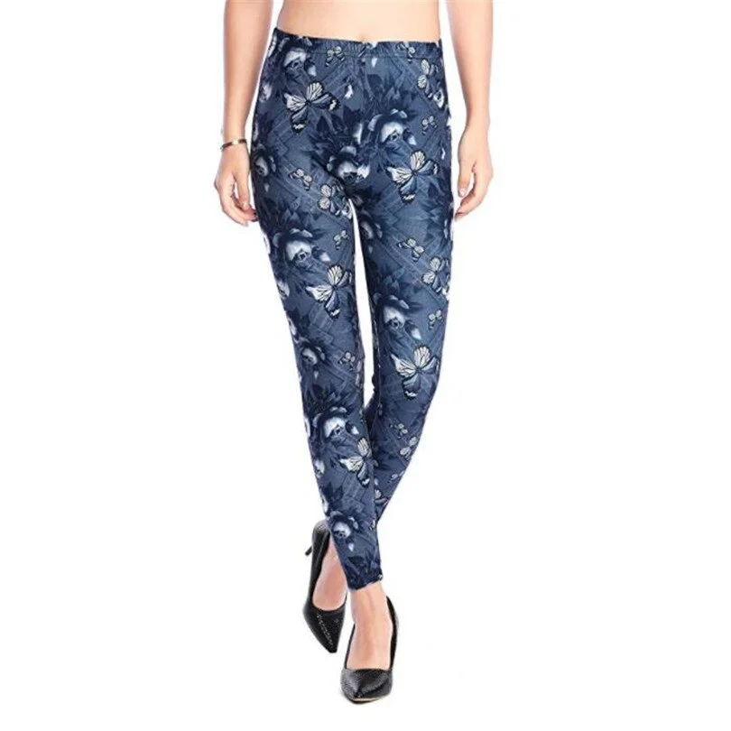 CUHAKCI Fashion Women Hot Leggings Floral Print Fitness Leggins Sexy Legging High Waist Workout Leggin Elastic Pants Drop Ship