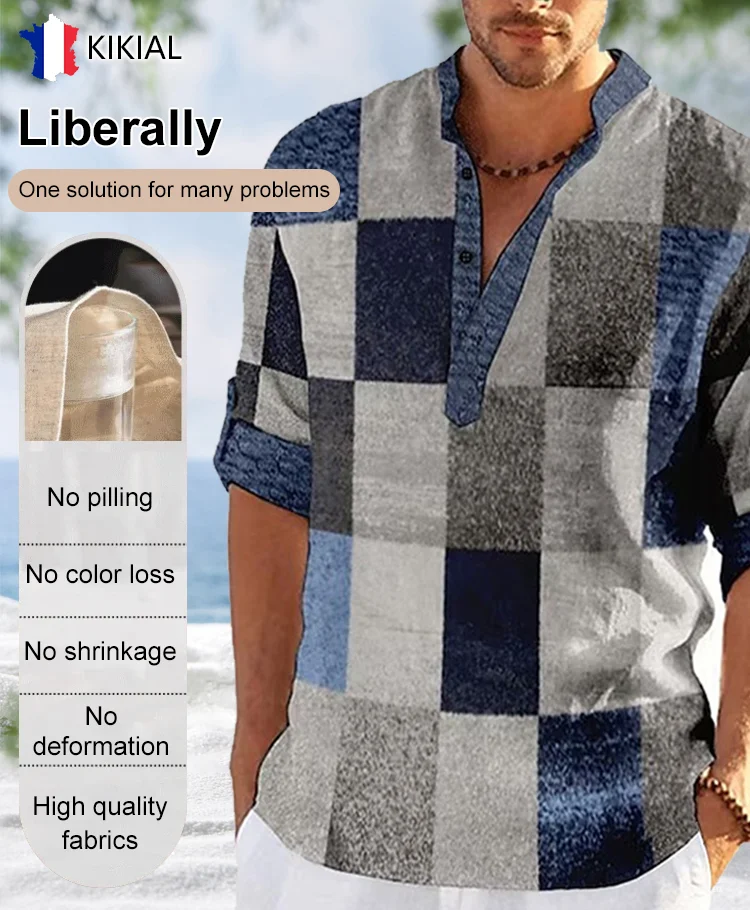 3D Floral Stand Collar Long Sleeve Shirt main image 1