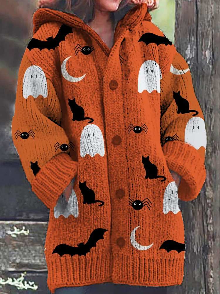 Halloween Ghost Cardigan Sweater