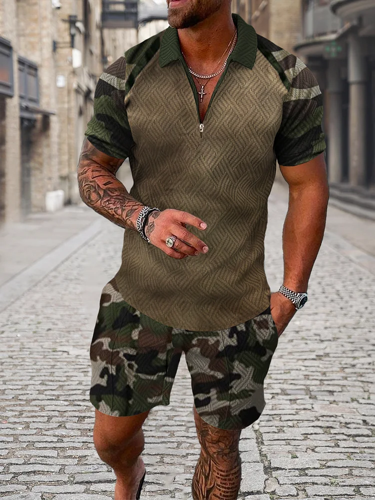 Men's Printed Outdoor Polo Suit
