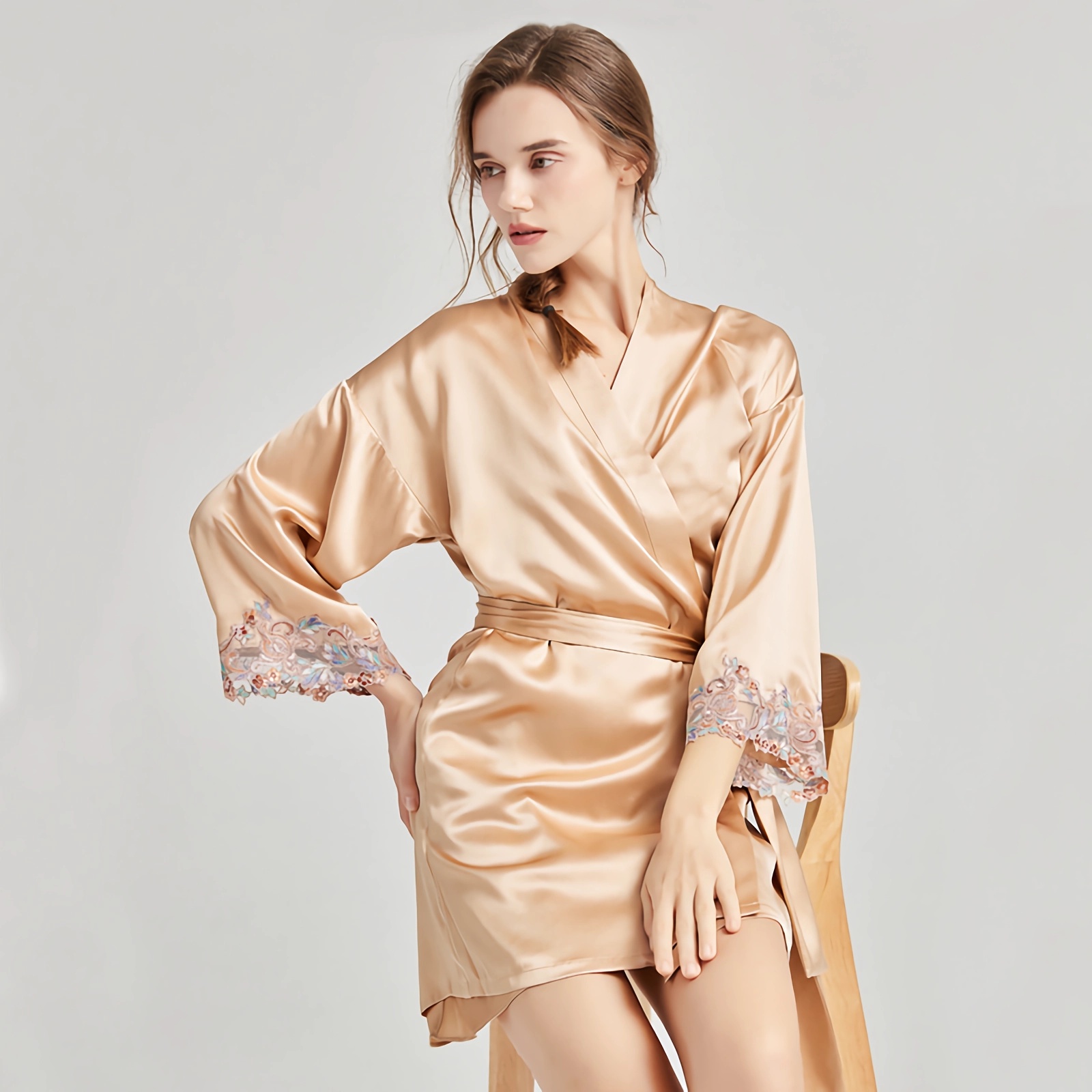 Robe courte en soie pour femmes de haute qualité- SOIE PLUS