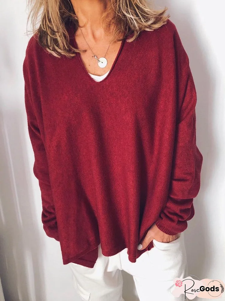 Red Long Sleeve Casual Shirts & Tops