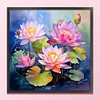 (US Local)Lotus-14CT Stamped Cross Stitch Kit(45x45cm)