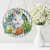 Easter Bunny DIY 2D Flat Acrylic Double Sided Diamond Painting Hanging Pendant