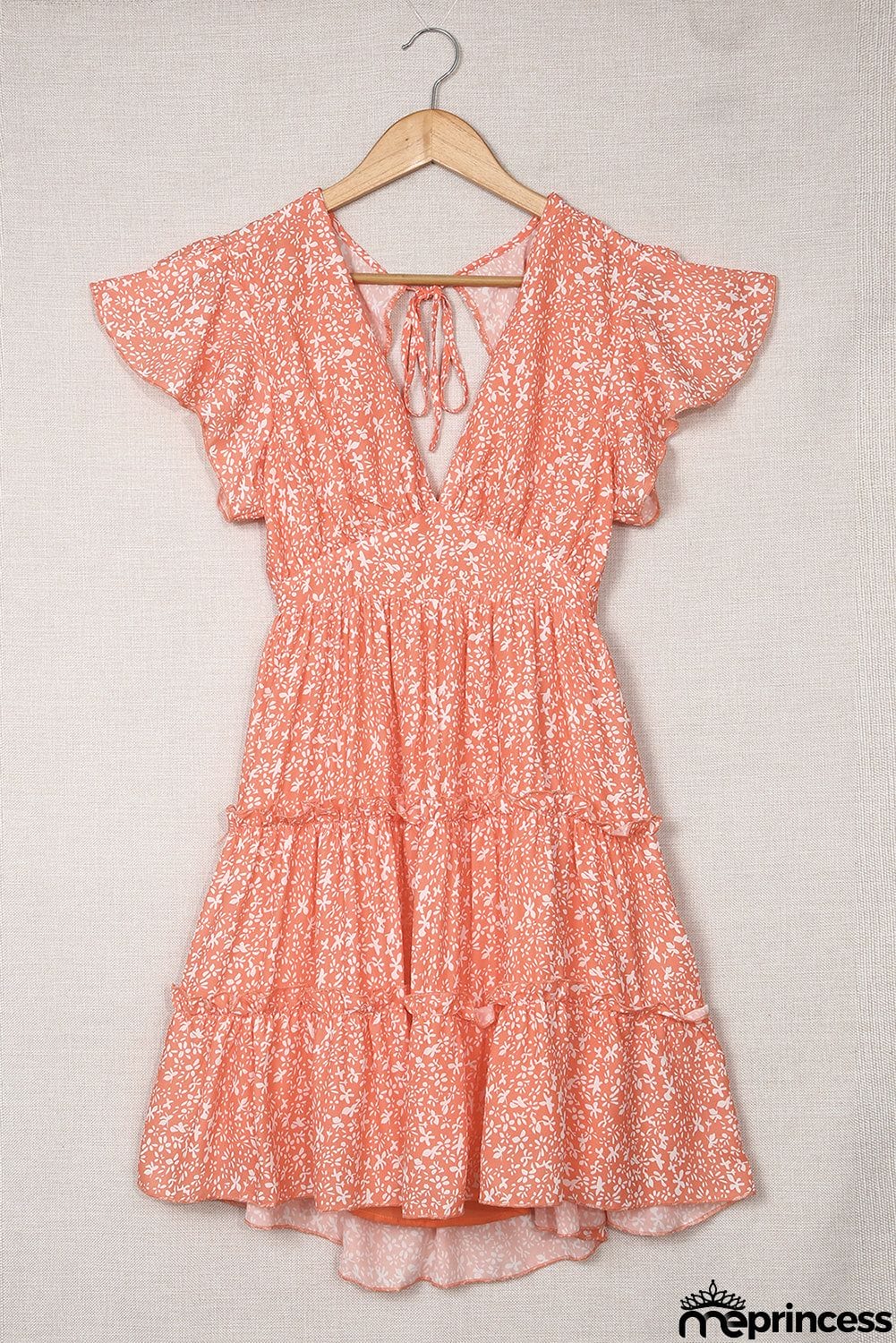 Multicolor Floral Print Tiered Frill Smock Dress
