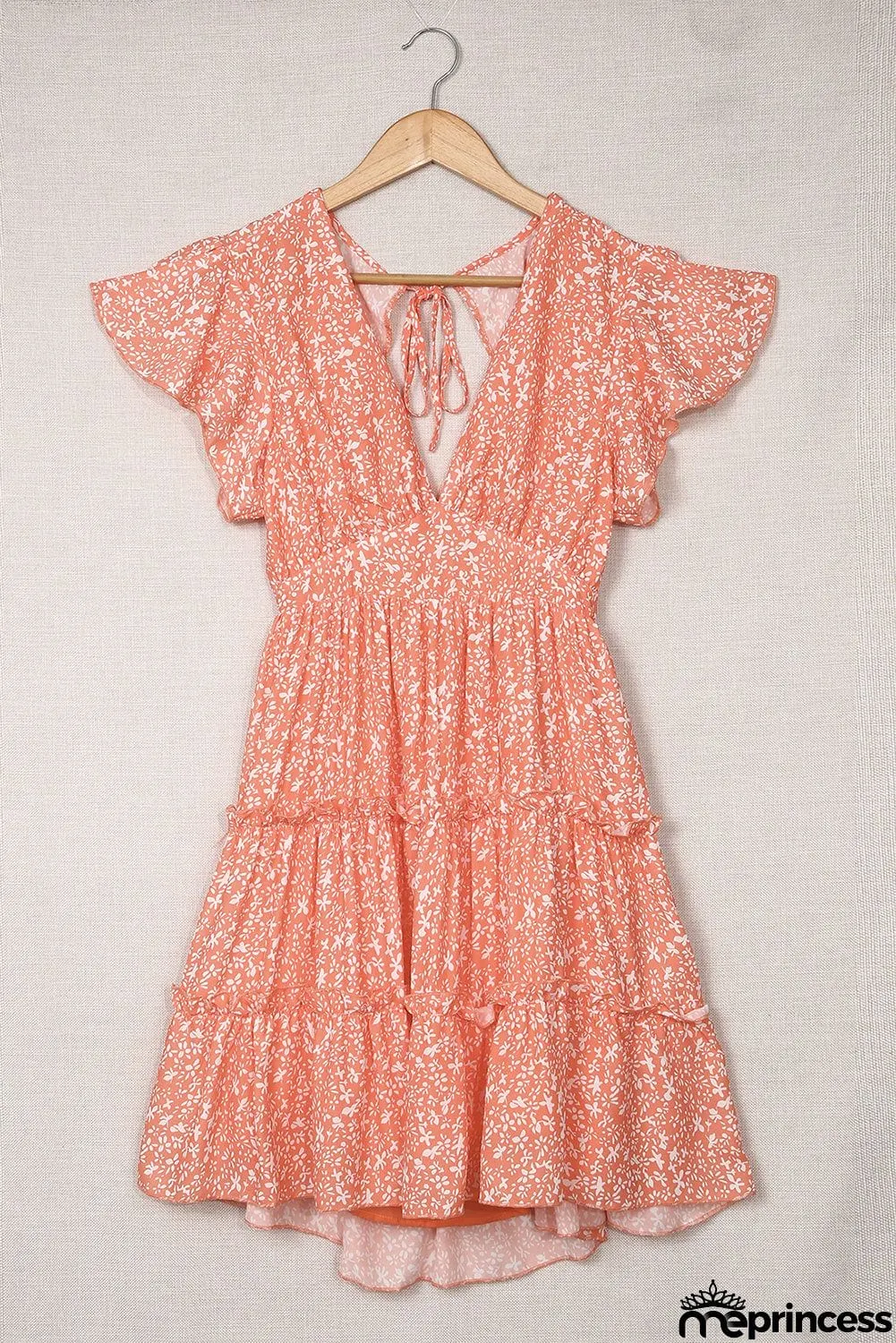 Multicolor Floral Print Tiered Frill Smock Dress