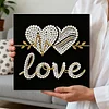 LOVE DIY Pearl Art Diamond Painting Kit for Adults Home Decor 25x25cm With Frame