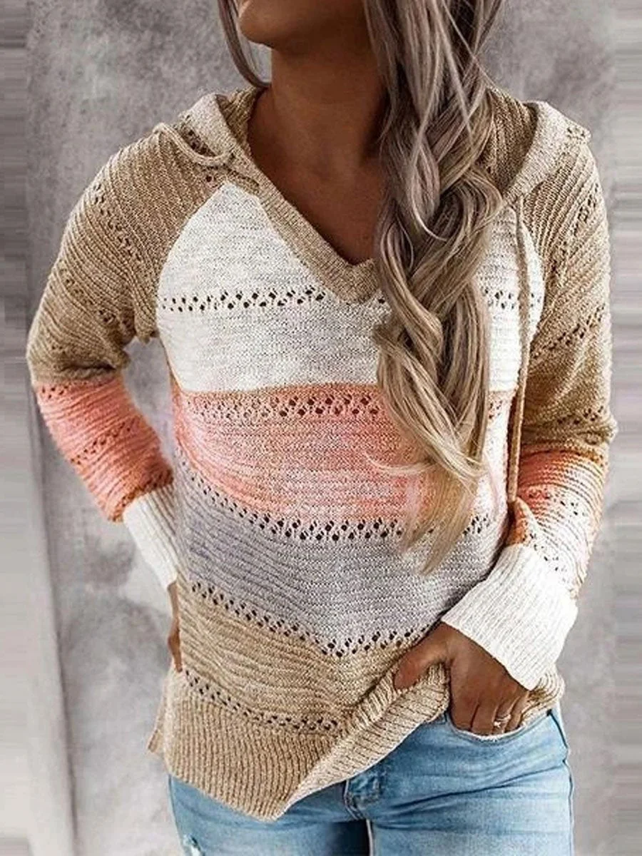 Hollow Out Knitted Lightweight Hoodie