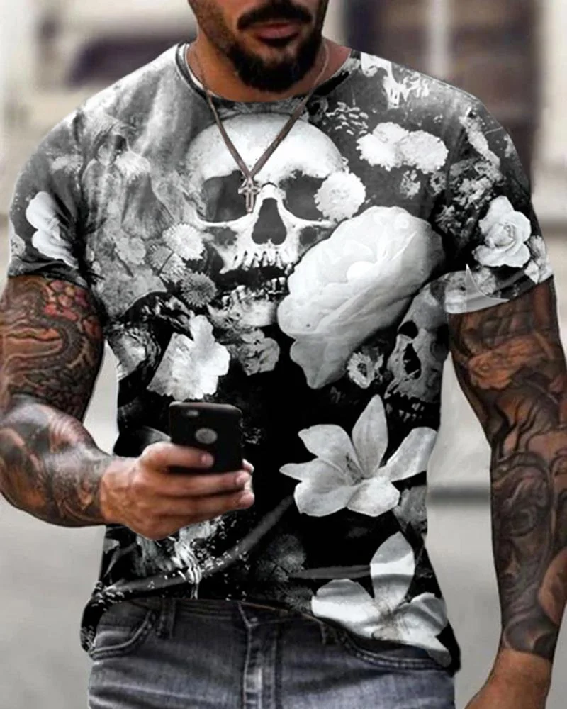 Men Print Casual T-shirts-40