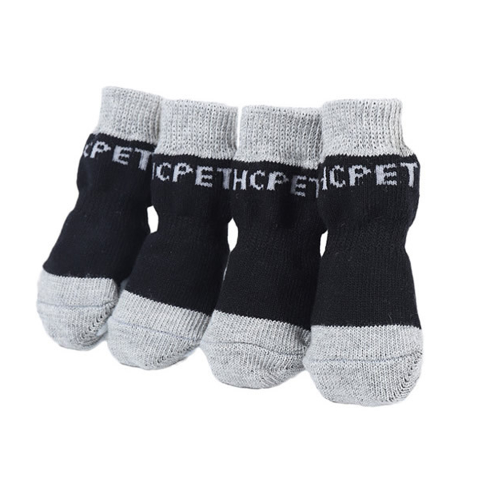 

4pcs Pet Cotton Socks Set Cat Foot Cover Socks Prevent Scratch Pet Supplies, Black, 501 Original