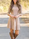 Knitted Cotton Half Sleeves Sweater Dresses
