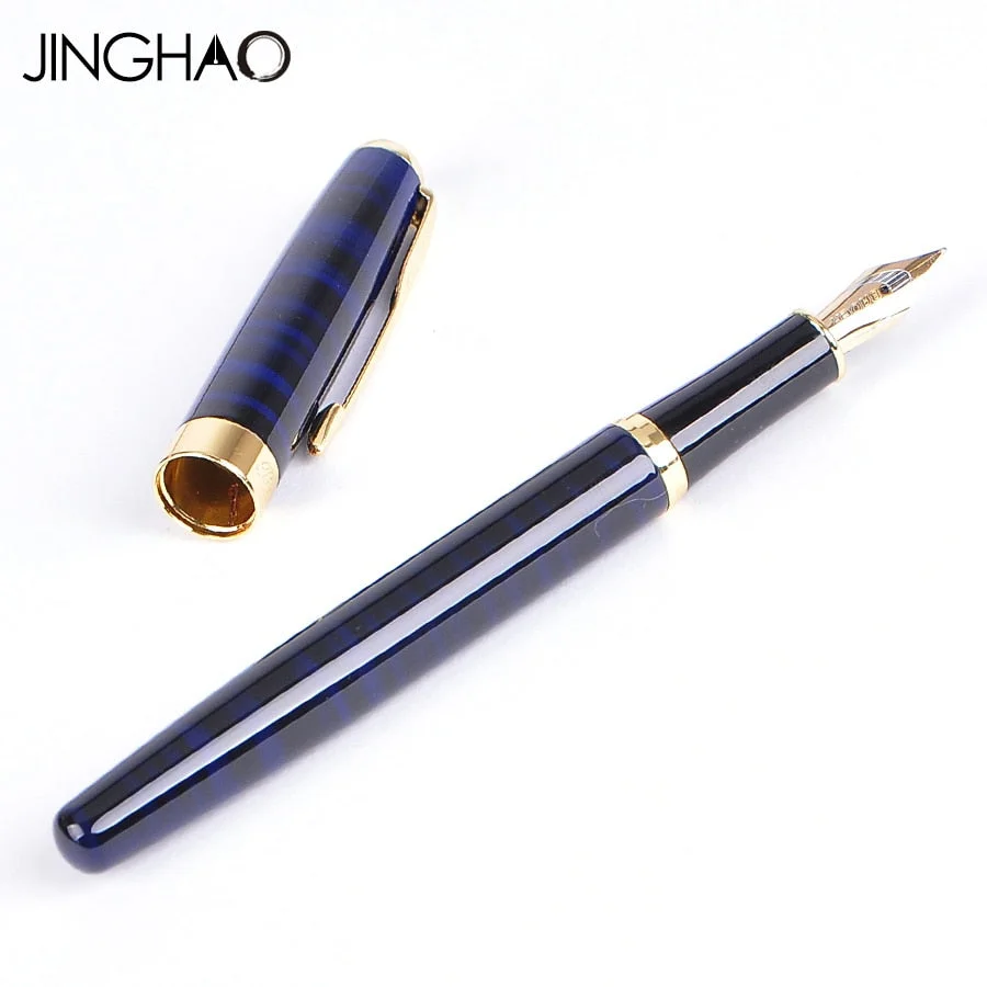 High Quality Metal Black Fountain Pen F nib Luxury ink Pens School & Office Supplies stationery Elegant Pens For writing Gift