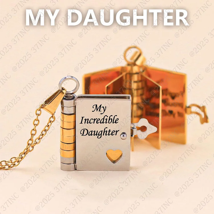 For Daughter - Mother & Daughter Forever Linked Together Book Necklace