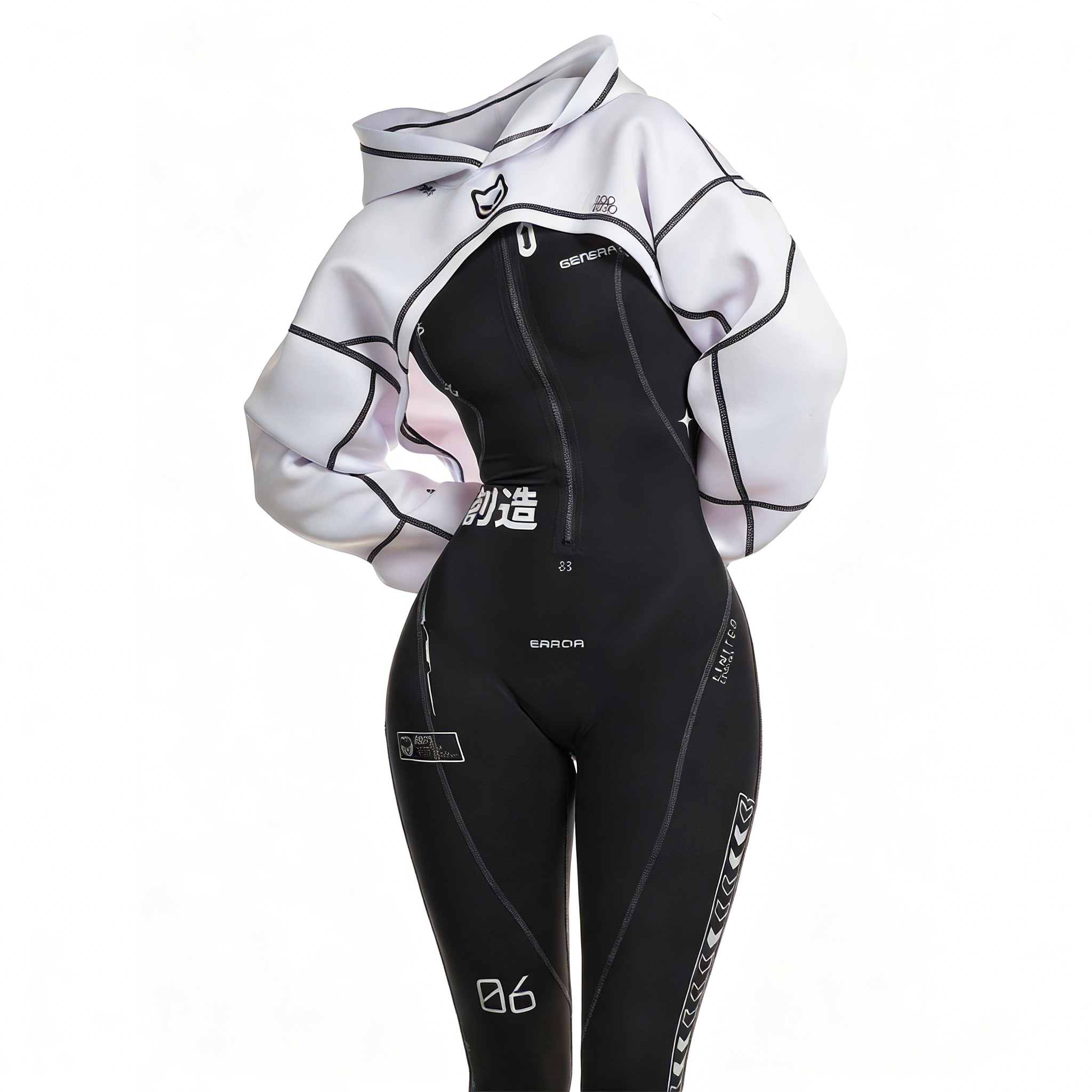 Cyberpunk Futuristic Mechanical Style Women's Sports Yoga Outfit Set