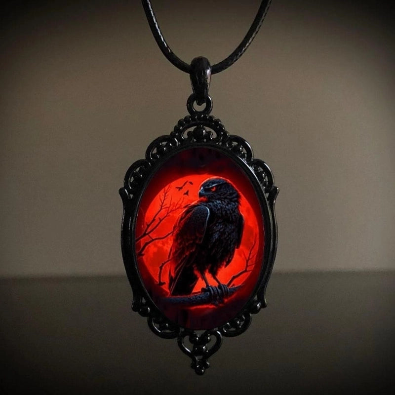 Casual Cool Style Crow Human Bat Alloy Leather Rope Pendant Necklace