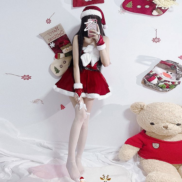 Sweet Christmas Off Shoulder Dress - Modakawa modakawa