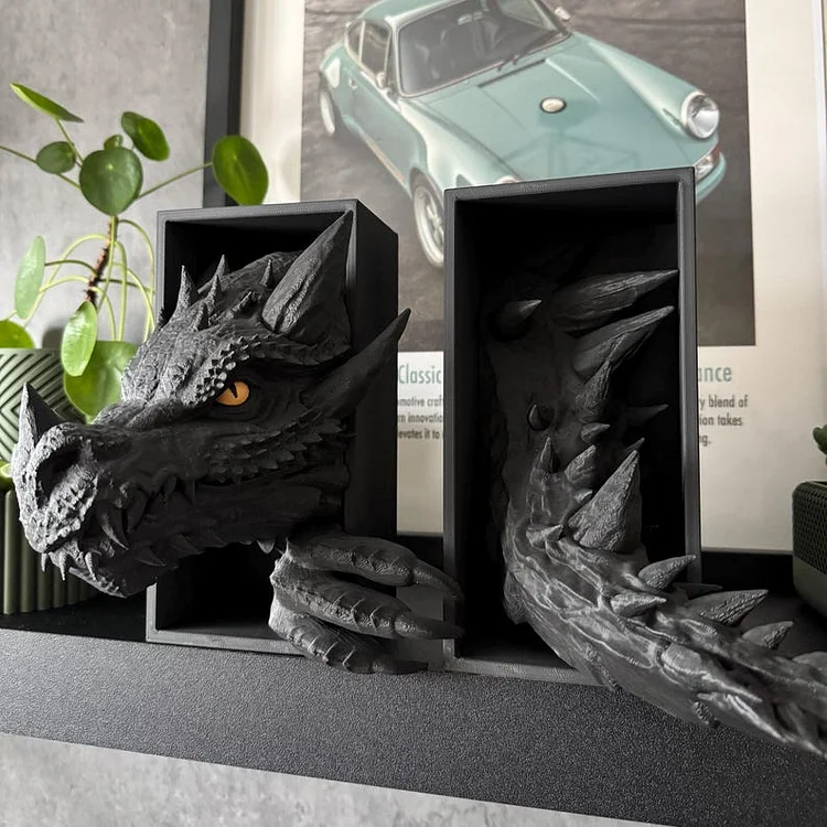 3D Dragon Emerging Book Nook Dragon Tail Bookshelf Decor Fantasy Lovers 
