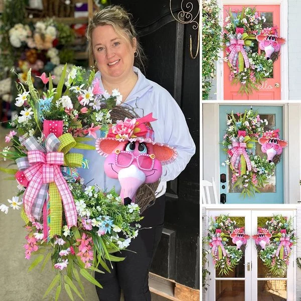 💖2023 New Products💖49%OFF-🦩Spring Summer Flamingo Wreath