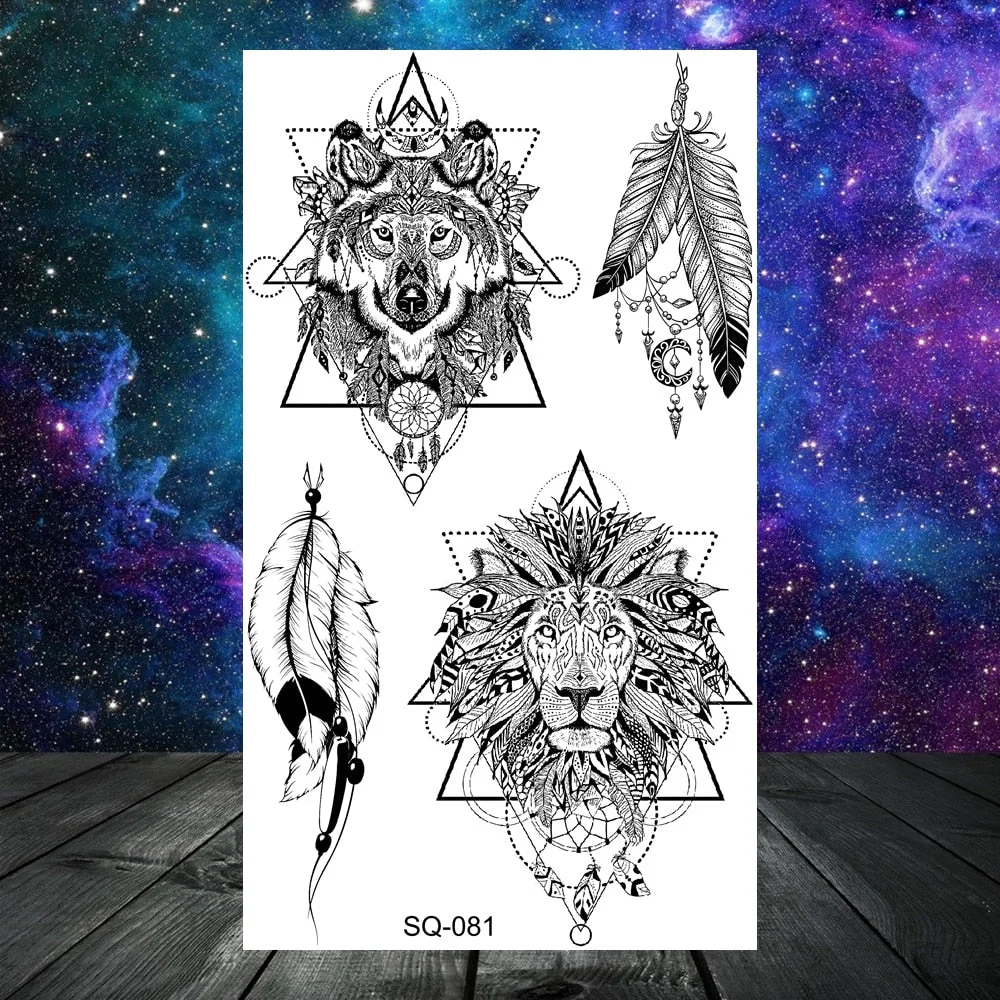 Small Skull Henna Feather Arrow Temporary Tattoos For Women Adult Kids Cross Scorpion Anchor Fake Tattoo Neck Arm Finger Tatoos