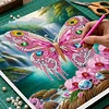 (Pre-Framed)Pink Butterfly-Special Shape Diamond Painting Kit(25x25cm)