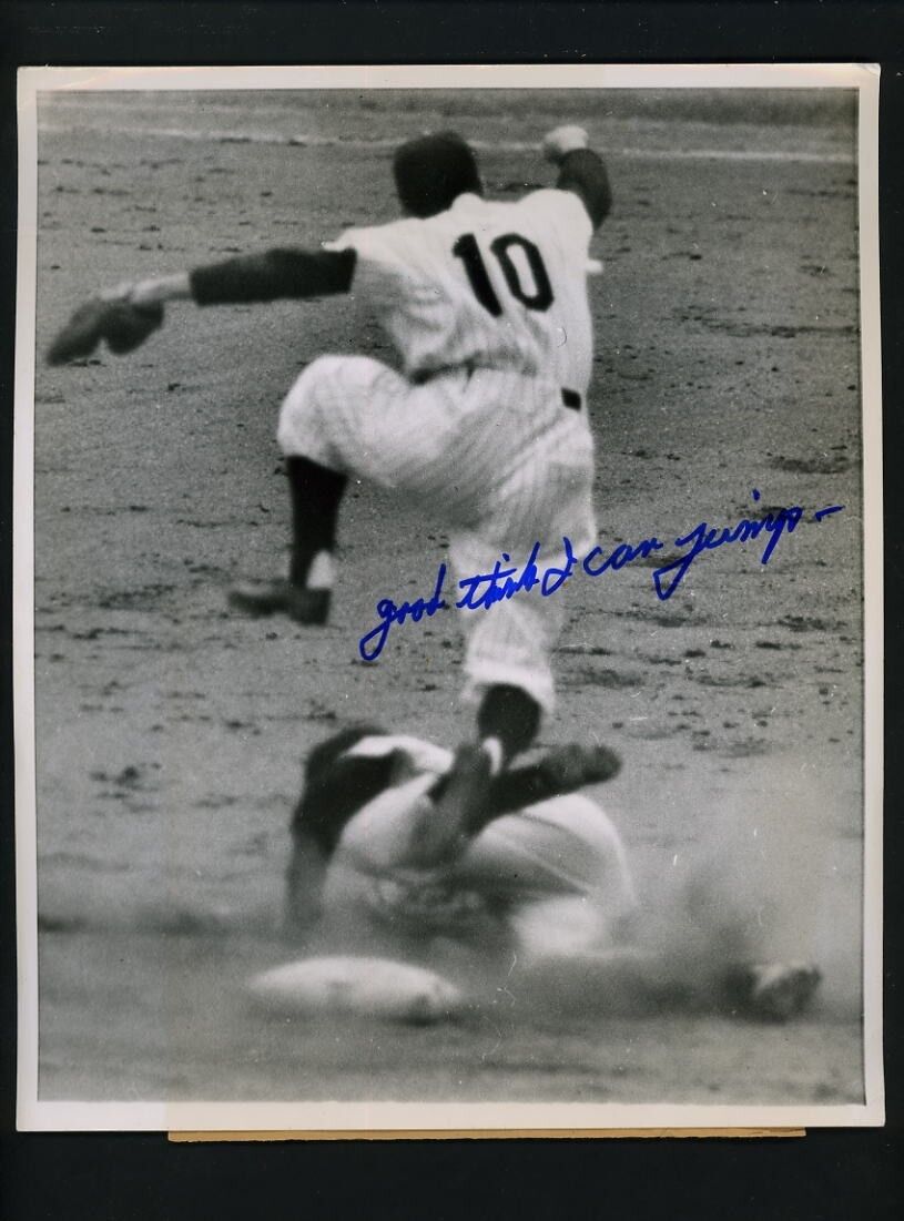 Phil Rizzuto inscribed 1951 World Series Press Photo Poster painting from Rizzuto estate Yankees