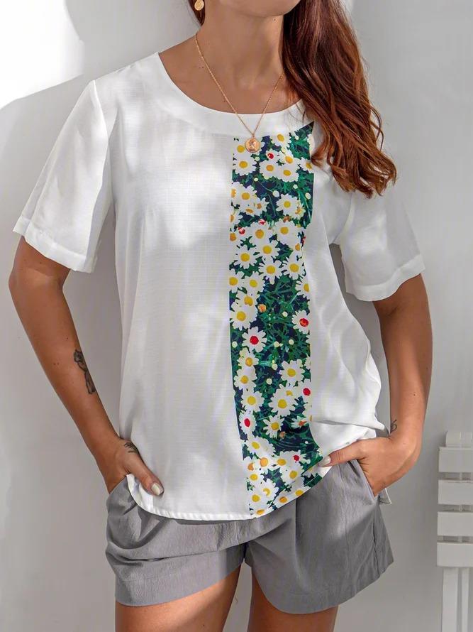 Short Sleeve Cotton Printed Shirts & Tops