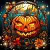 Funny Pumpkin Glass Painting-Paint by Numbers Acrylic Painting 40*40CM