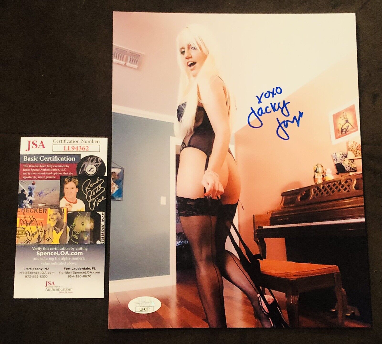 Jacky Joy ADULT STAR SIGNED 8X10 Photo Poster painting AUTOGRAPH Sexy Naught America Model JSA