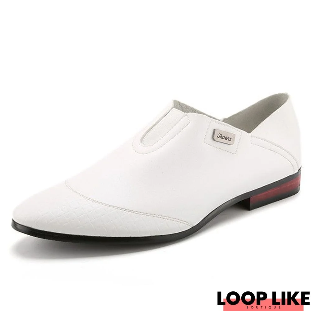 Men's Spring / Summer Business / Classic / Casual Daily Office & Career Loafers & Slip-Ons Faux Leather Breathable Non-Slipping Height-Increasing White / Black / Red