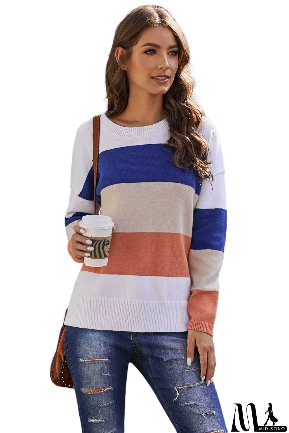 MidiSono - Catch Feels Colorblock Sweater