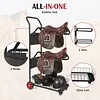[US Local Warehouse] Rolling Horse Saddle Rack Cart with Storage Basket Saddle Pad Rack Stand 3 Tier Heavy Duty Horse Tack Organizer for Stable Storage Moving Transport Supplies