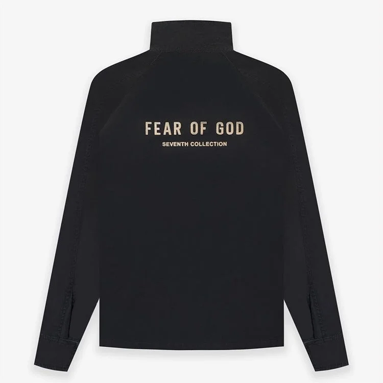 Fog Fear of God Essentials Coat Coach Jacket Flocked Printed Stand Collar Nylon Outdoor Jacket Coat Men