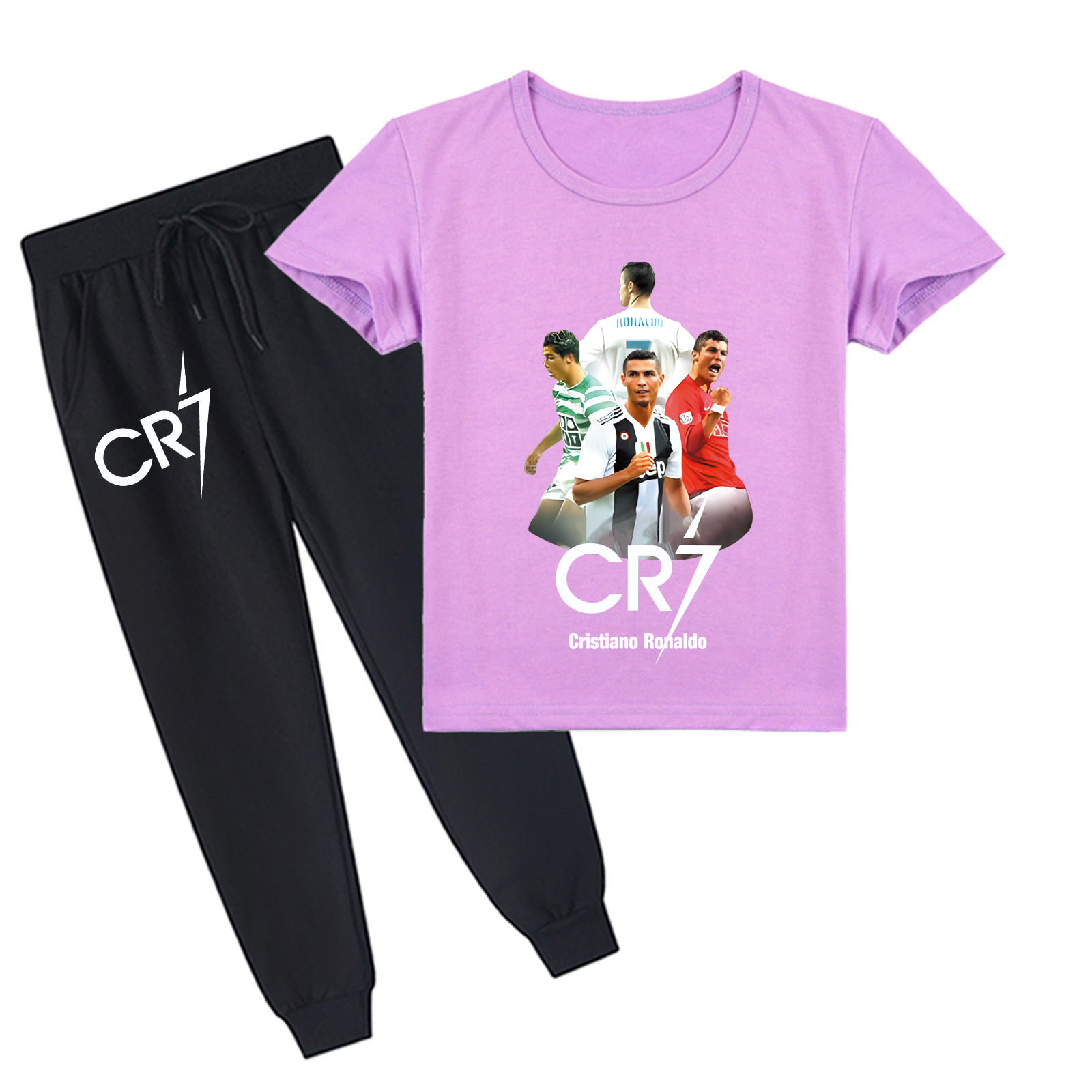 Mayoulove Cristiano Ronaldo Kids Short Sleeve T-Shirt Set - Perfect for Boys  Girls, Soccer Fan Gear-Mayoulove