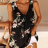 V-neck Floral Print Short Shift Dress