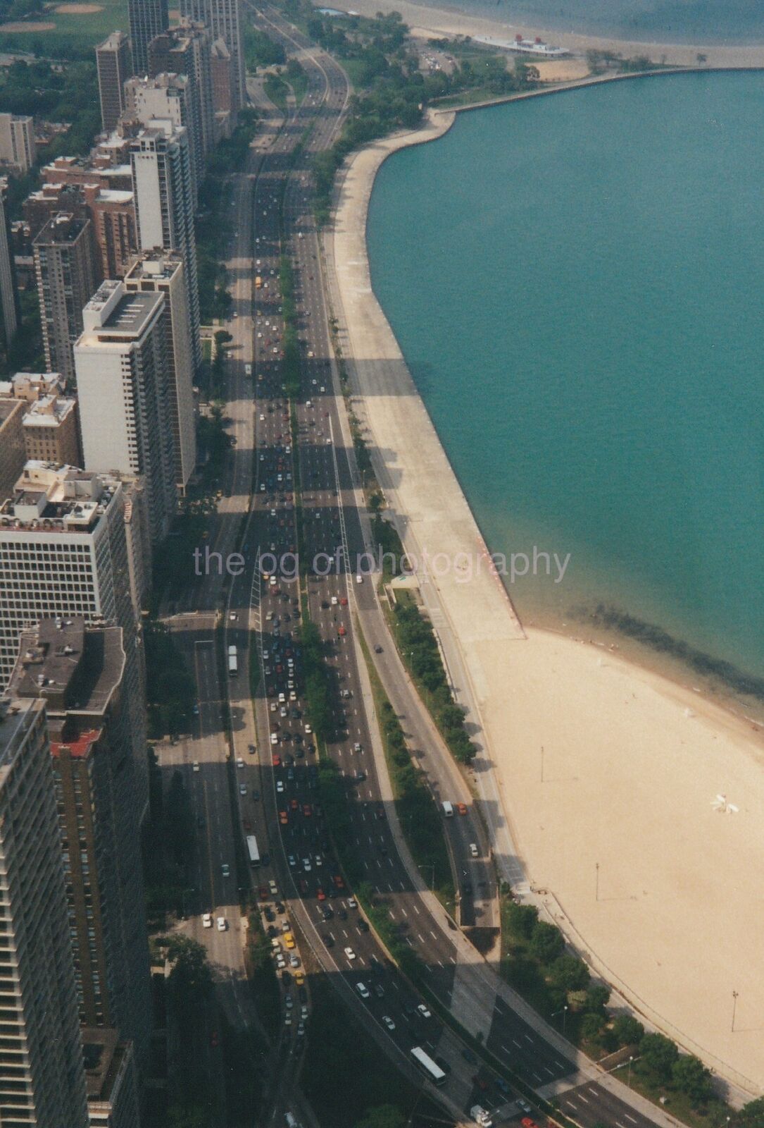 Lakefront Chicago FOUND Photo Poster paintingGRAPH ColorOriginal FROM ABOVE 811