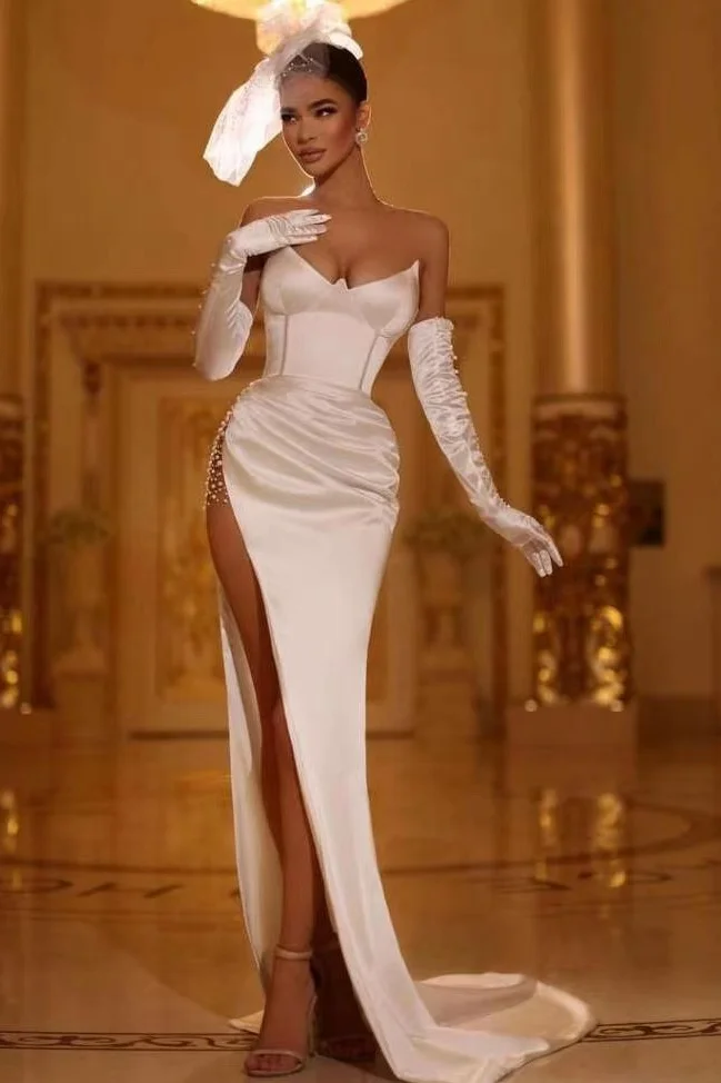 Fashion Elegant White Evening Dresses Prom Gown Pleat Pockets Cap | Jumia  Nigeria