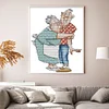 (Counted/Stamped) 14CT Old Married Couple - Cross Stitch 19*25cm/7.48*9.84in(Brand)