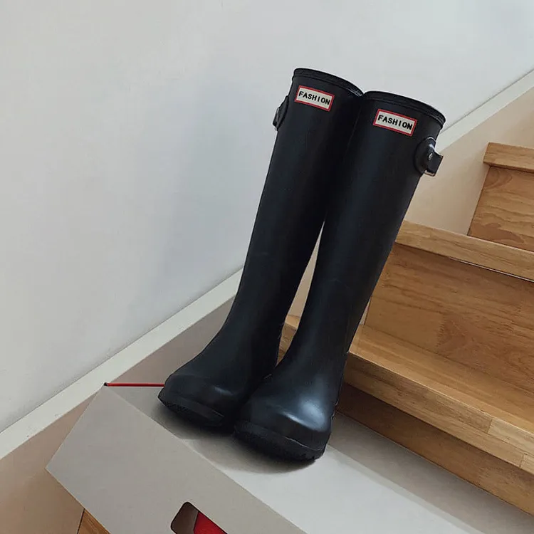 Cowhide Version Belt Buckle Platform Knee-high Female Winter Not Boots