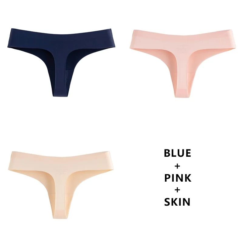 Meet'r 3Pcs/Lot Women Seamless Panties Underwear Fashion Sexy Low-Rise Thong Female Comfortable Intimates G String Lingerie
