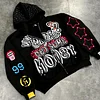 Vintage rhinestone zip-up hoodie